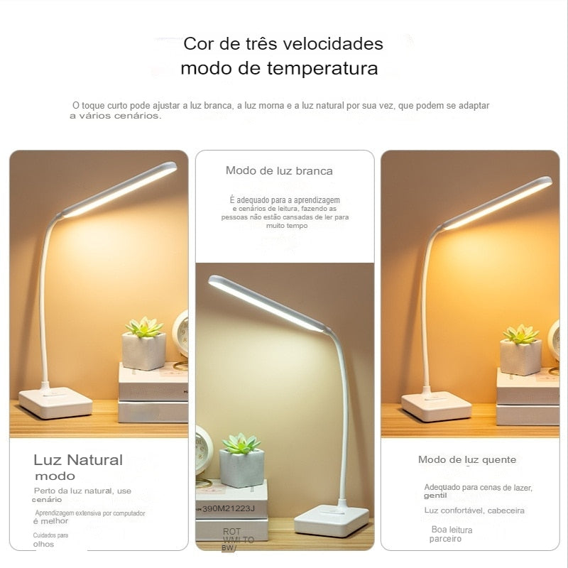 Lâmpada de mesa em Led carregameto USB.