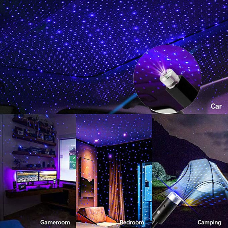 Mini Projetor atmosferico USB galaxia lampada decorativa