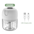 Mini Processador Elétrico de Alimentos  com 3 lâminas de aço inox USB 250 ml Bivolt